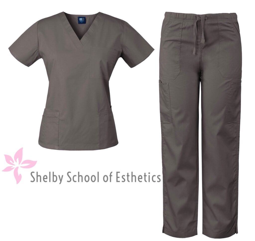 Shelby School of Esthetics esthetician program uniform